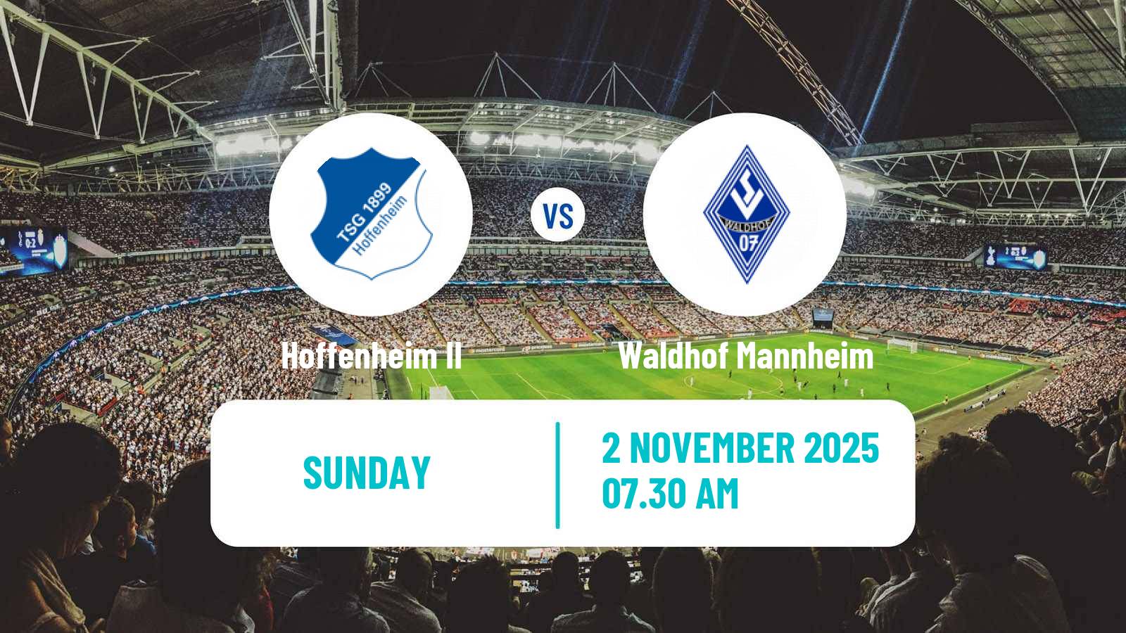 Football German 3 Bundesliga Hoffenheim II - Waldhof Mannheim