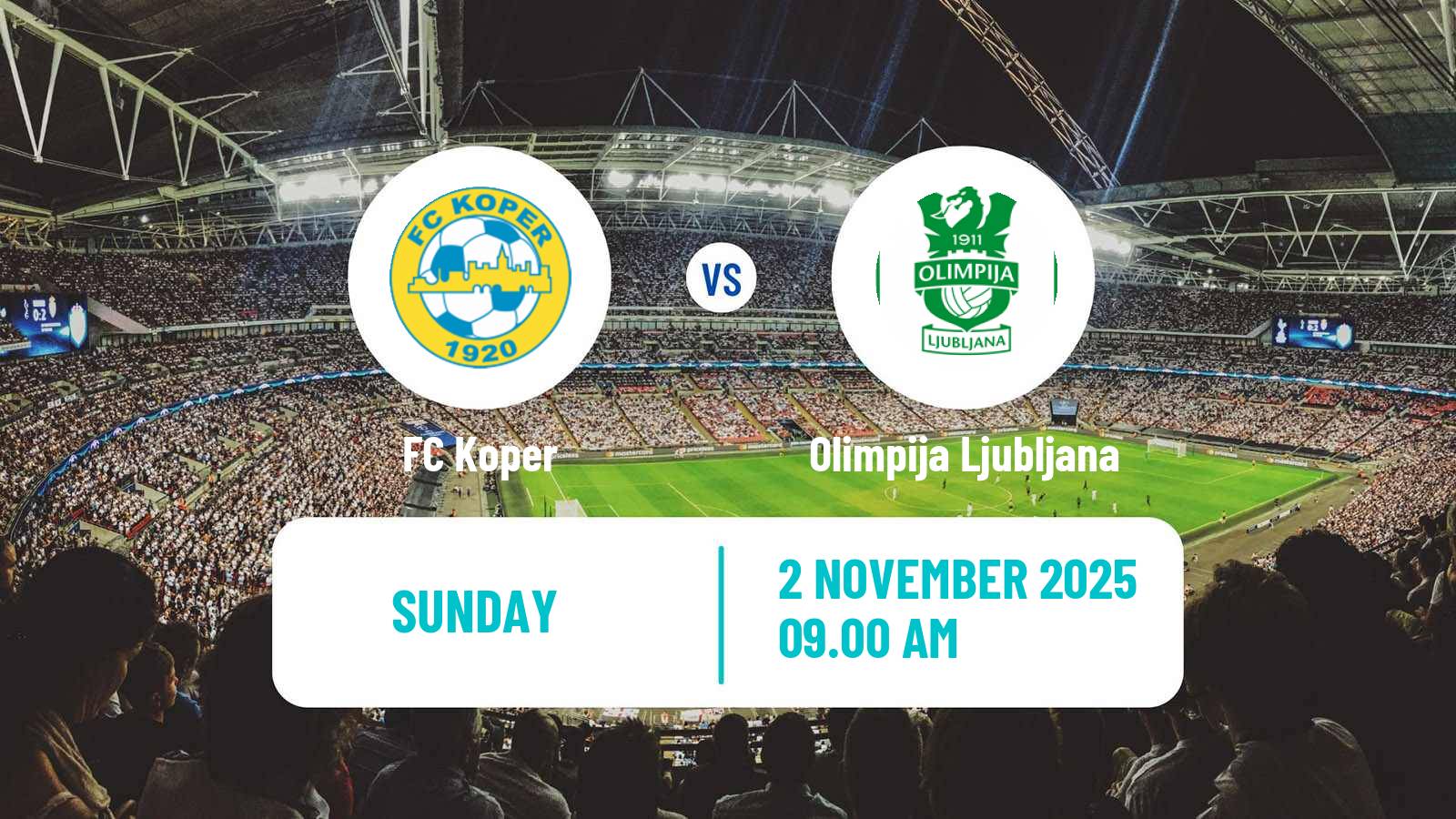 Football Slovenian PrvaLiga Koper - Olimpija Ljubljana
