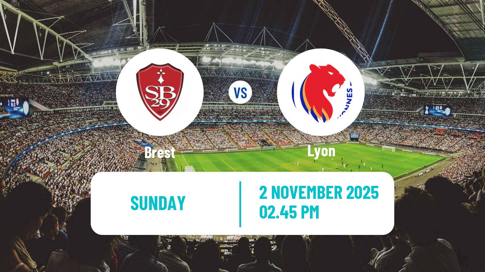 Football French Ligue 1 Brest - Lyon