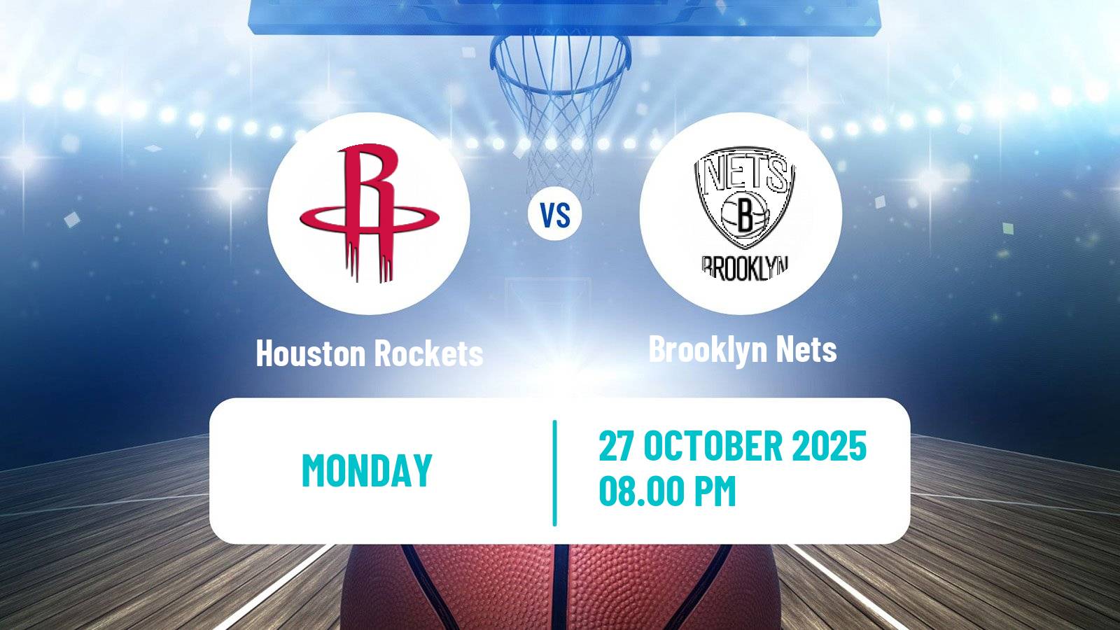 Basketball NBA Houston Rockets - Brooklyn Nets