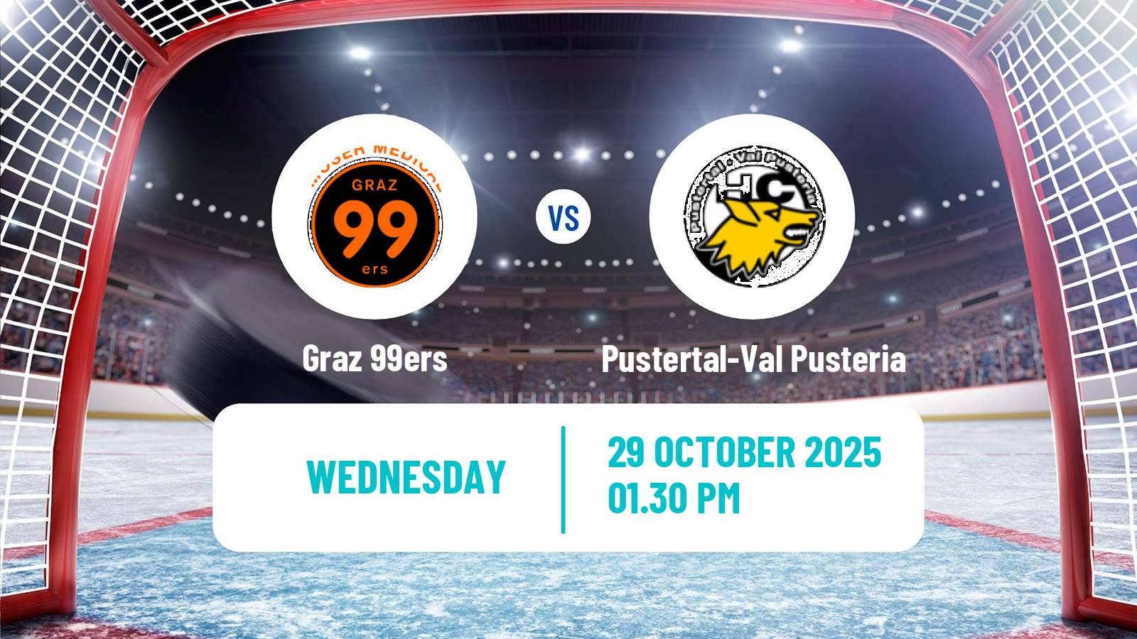 Hockey Austrian Ice Hockey League Graz 99ers - Pustertal-Val Pusteria