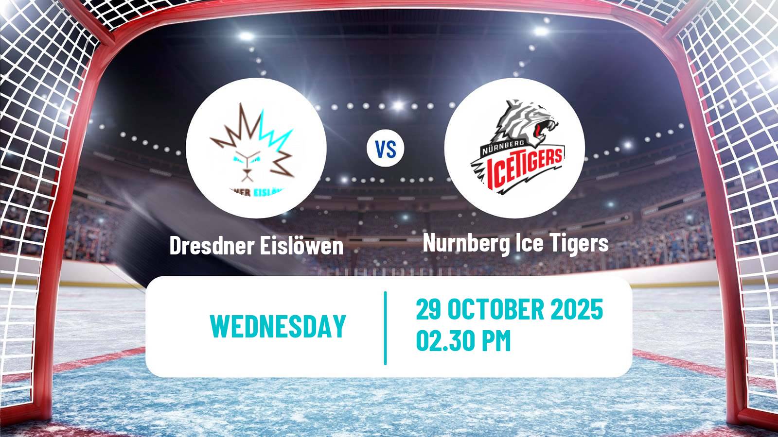 Hockey German Ice Hockey League Dresdner Eislöwen - Nurnberg Ice Tigers