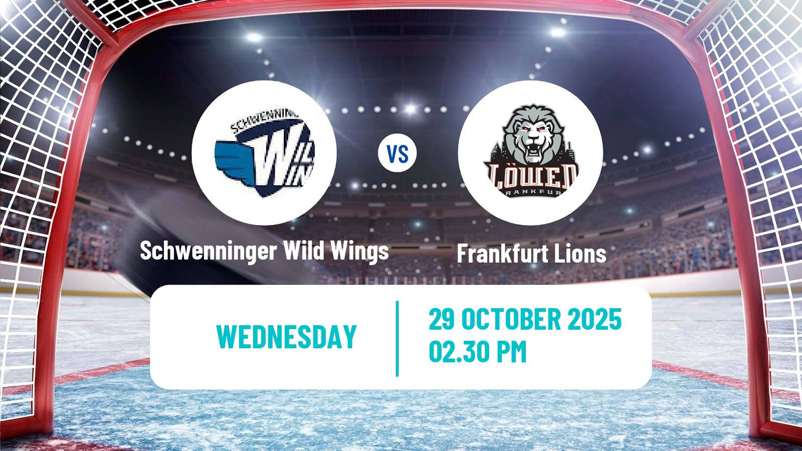 Hockey German Ice Hockey League Schwenninger Wild Wings - Frankfurt Lions