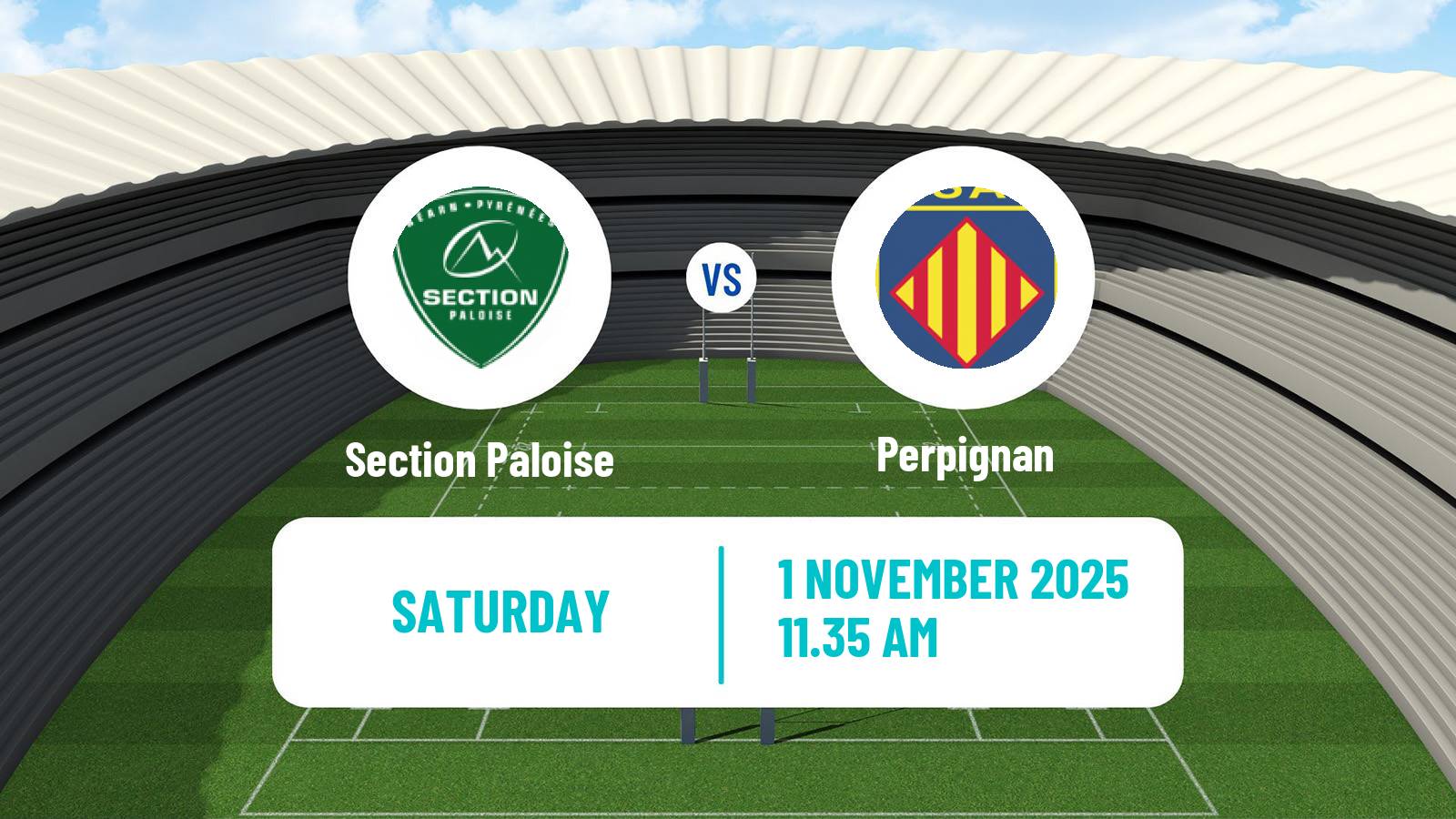 Rugby union French Top 14 Section Paloise - Perpignan