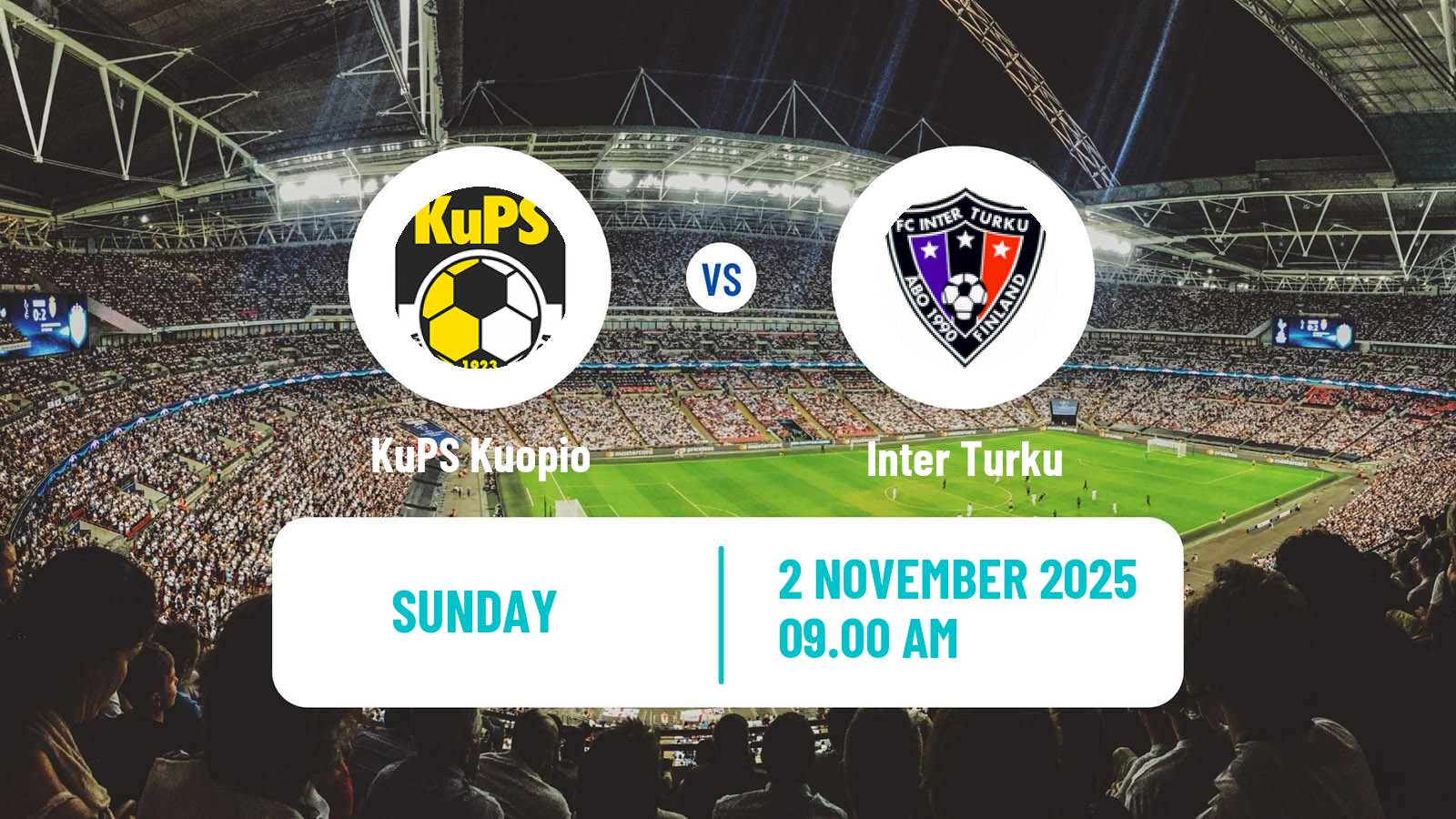 Football Finnish Veikkausliiga KuPS Kuopio - Inter Turku