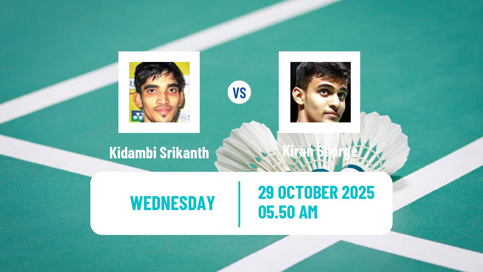 Badminton BWF World Tour Hylo Open Men Kidambi Srikanth - Kiran George
