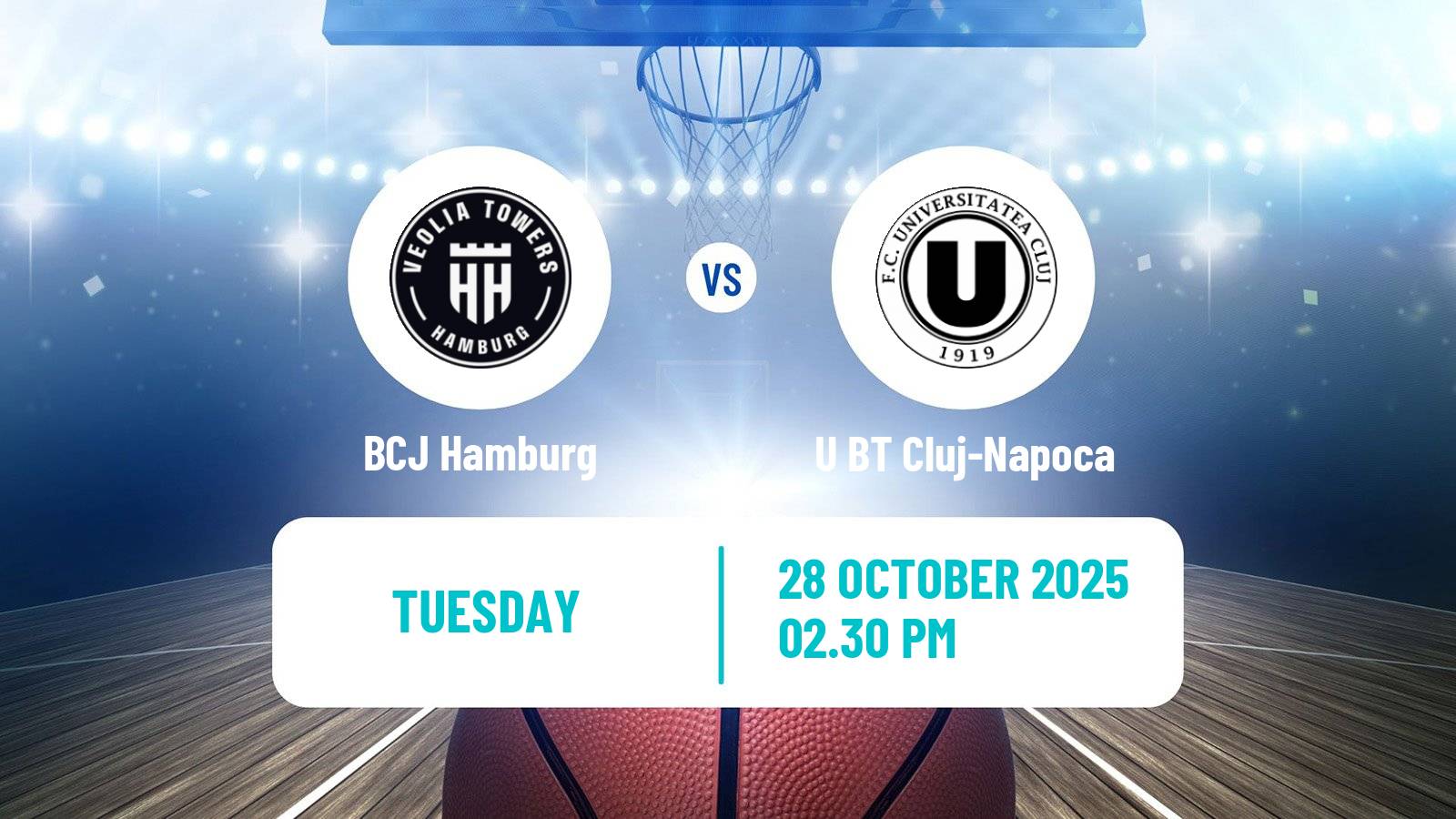 Basketball Eurocup BCJ Hamburg - U BT Cluj-Napoca