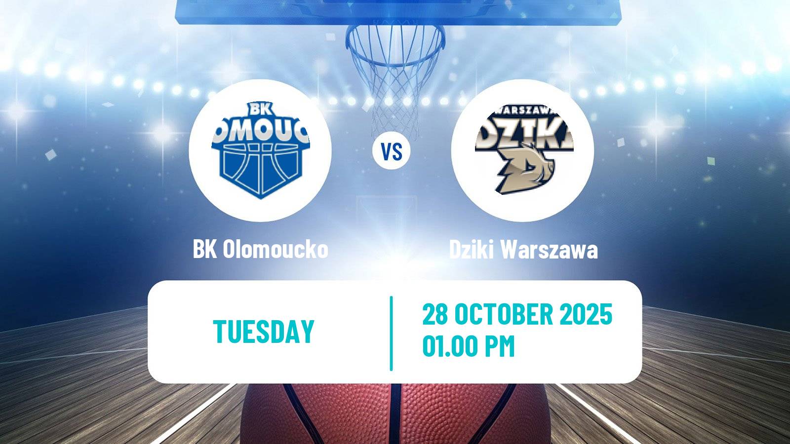 Basketball ENBL Olomoucko - Dziki Warszawa