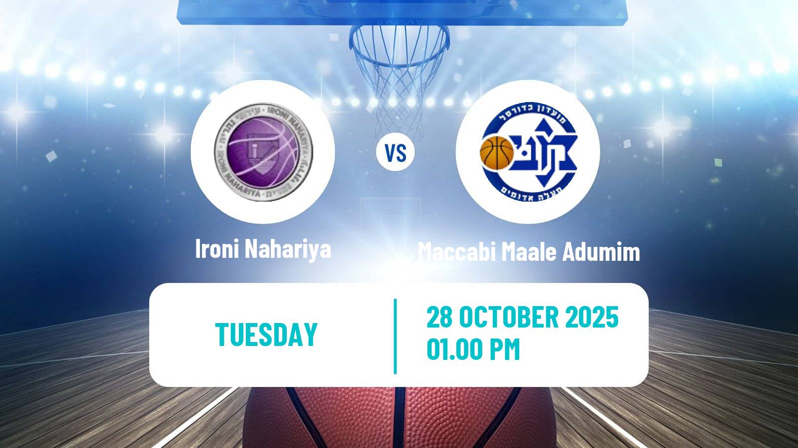 Basketball Israeli Liga Leumit Basketball Ironi Nahariya - Maccabi Maale Adumim