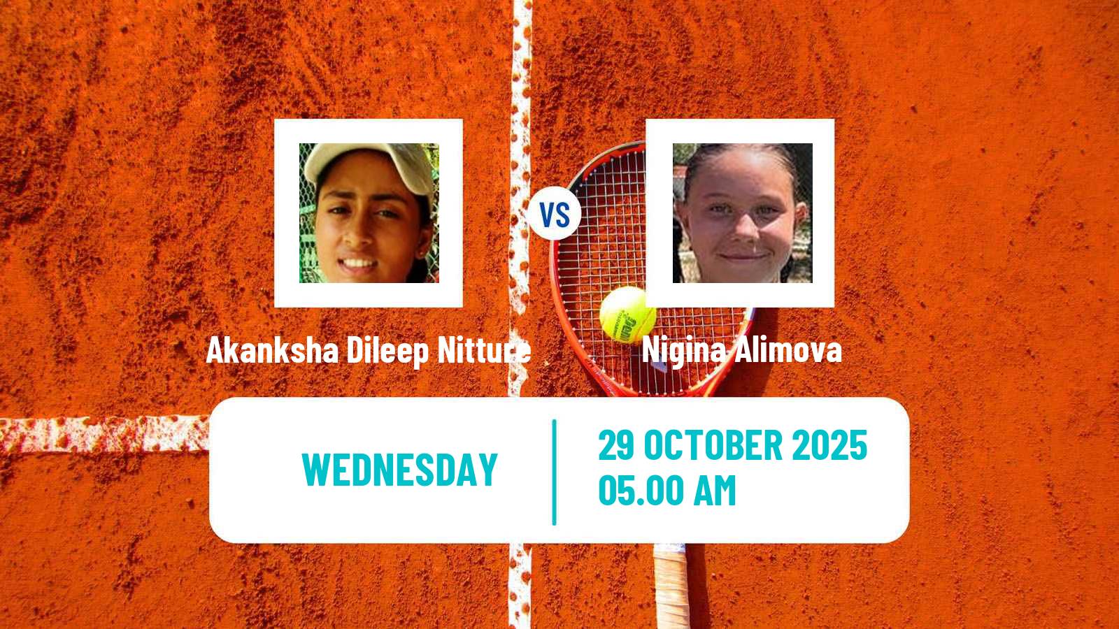 Tennis ITF W15 Tashkent 4 Women Akanksha Dileep Nitture - Nigina Alimova