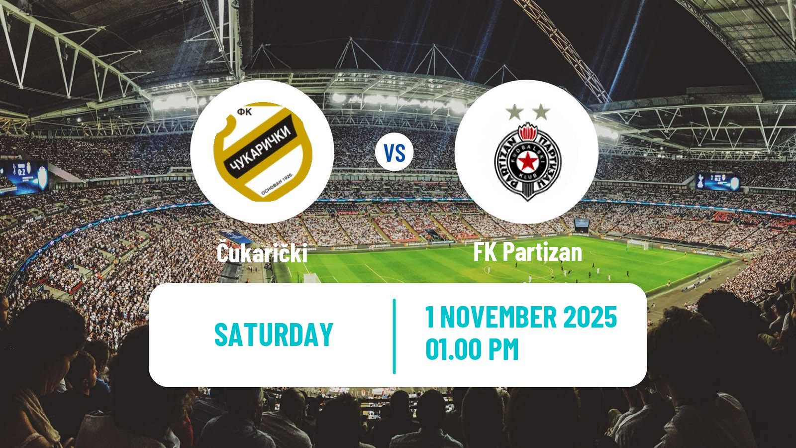 Football Serbian Superliga Čukarički - Partizan