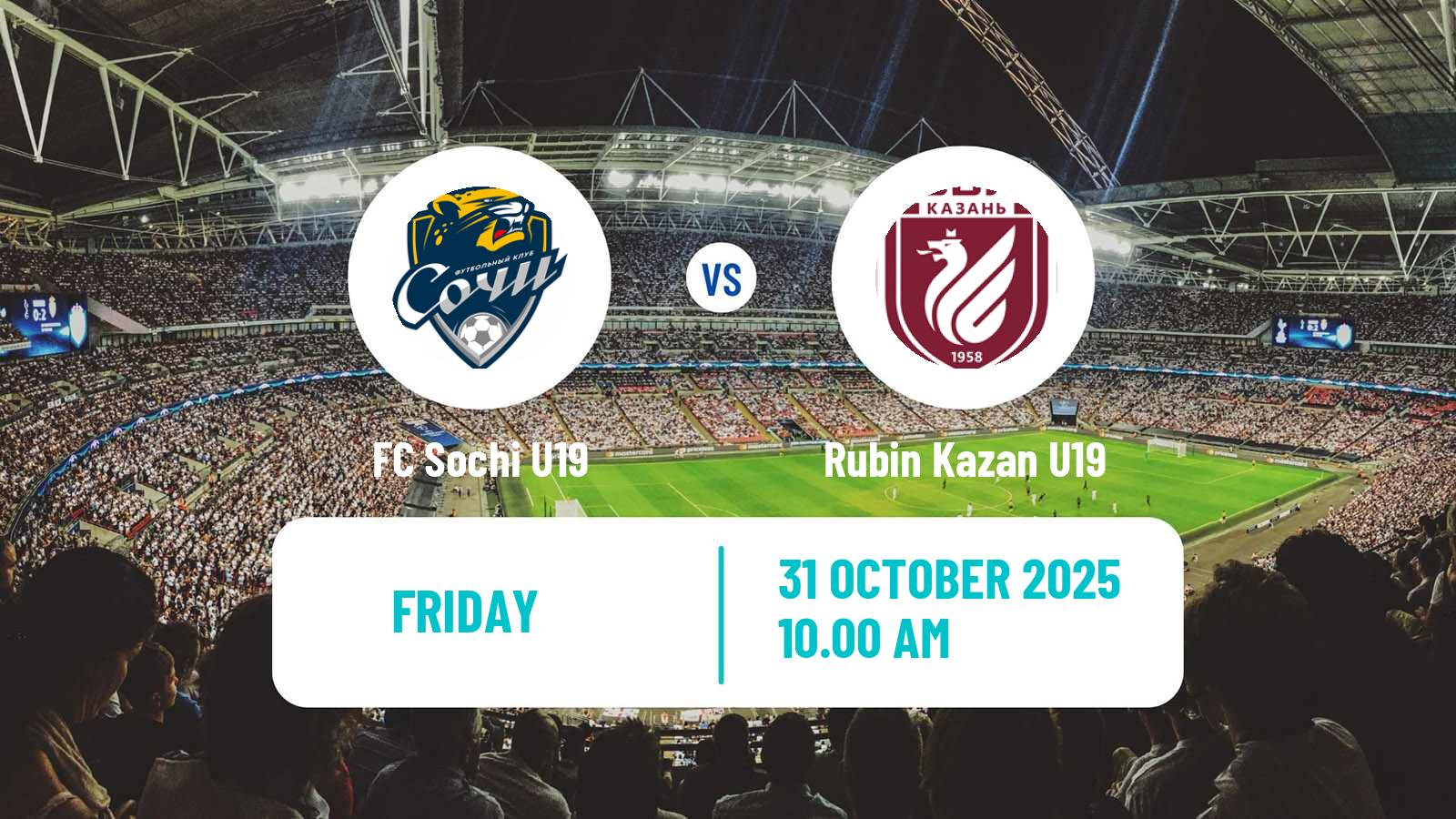 Football Russian Youth League Sochi U19 - Rubin Kazan U19