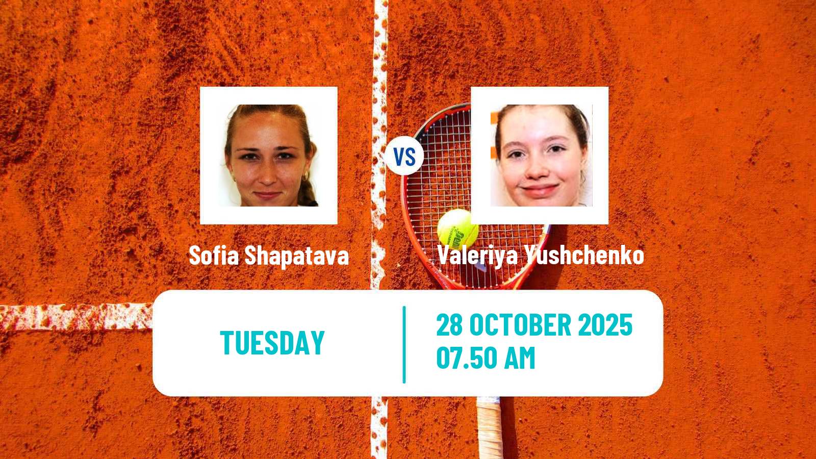 Tennis ITF W35 Villeneuve D Ascq Women Sofia Shapatava - Valeriya Yushchenko