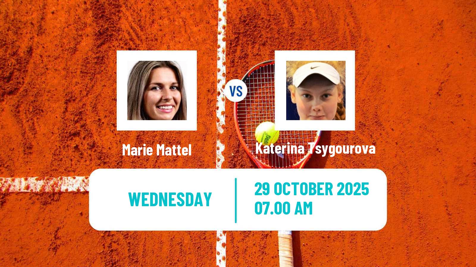 Tennis ITF W35 Villeneuve D Ascq Women Marie Mattel - Katerina Tsygourova