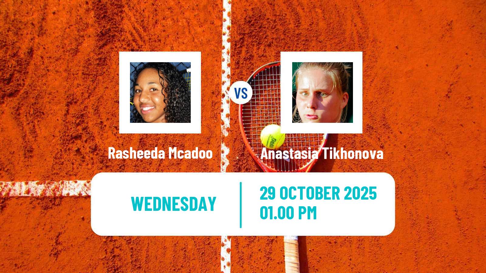 Tennis ITF W75 Toronto Women Rasheeda Mcadoo - Anastasia Tikhonova