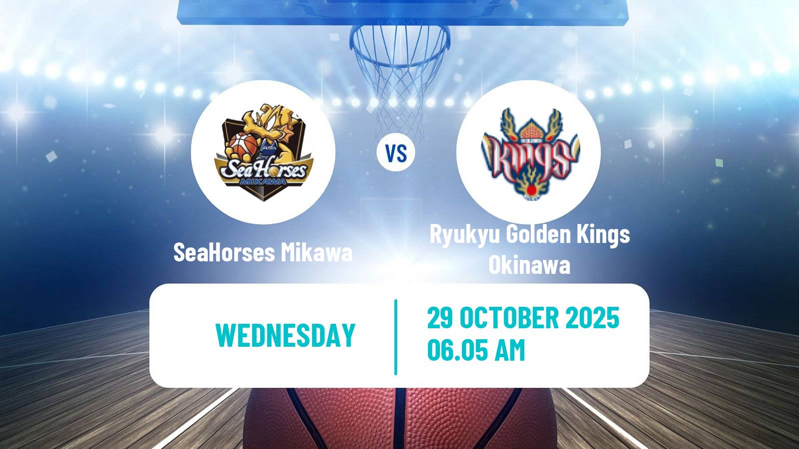 Basketball BJ League SeaHorses Mikawa - Ryukyu Golden Kings Okinawa