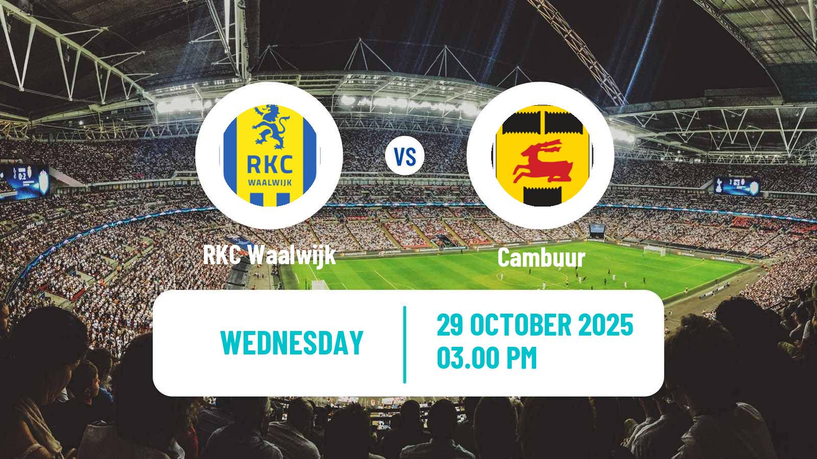 Football Dutch KNVB Beker Waalwijk - Cambuur