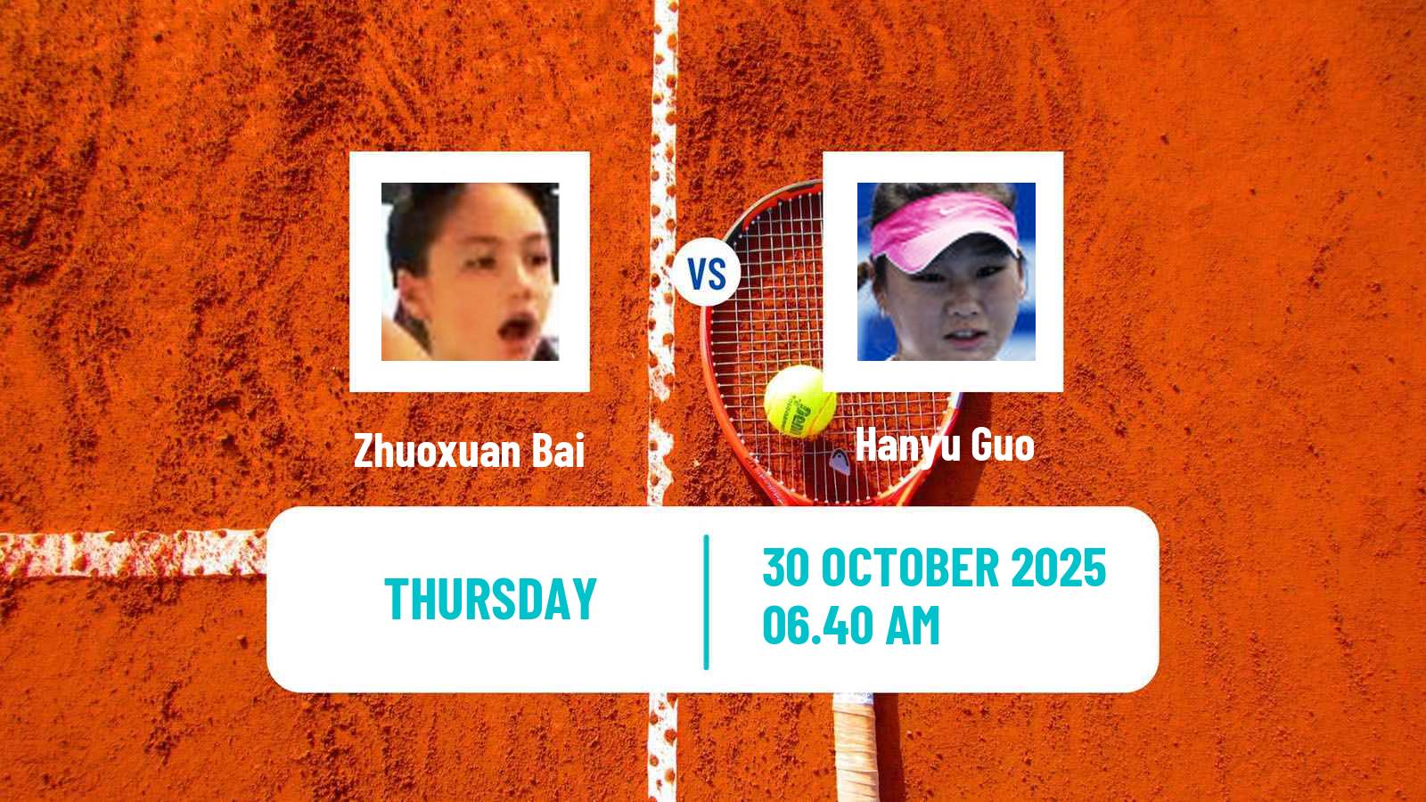 Tennis WTA Jiujiang Zhuoxuan Bai - Hanyu Guo