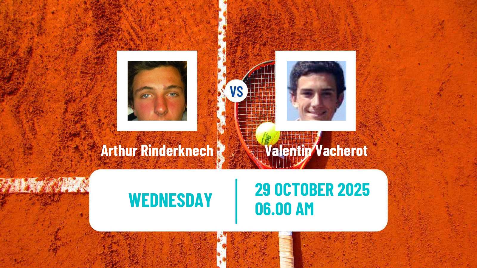 Tennis ATP Paris Arthur Rinderknech - Valentin Vacherot