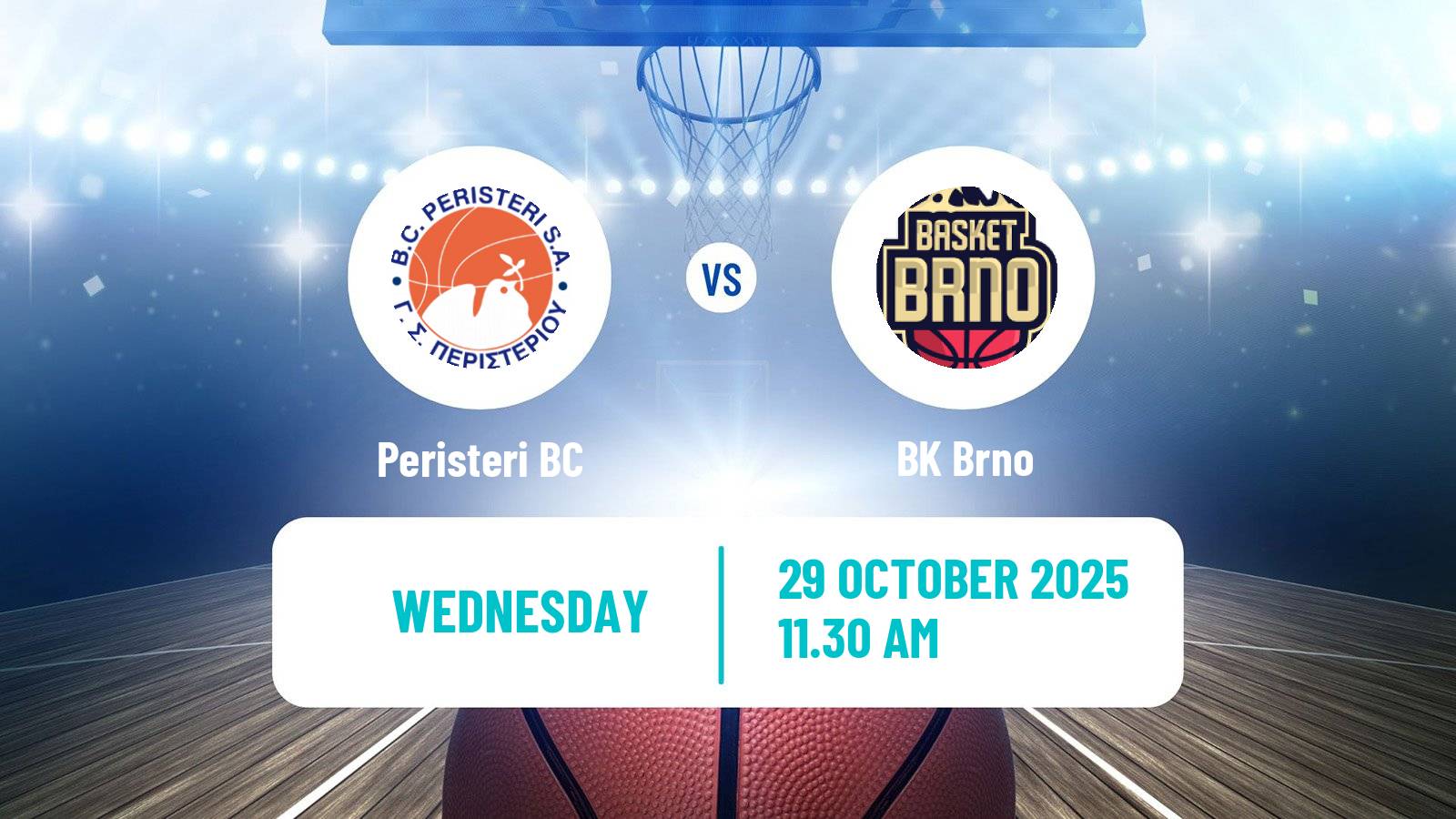 Basketball FIBA Europe Cup Peristeri BC - Brno