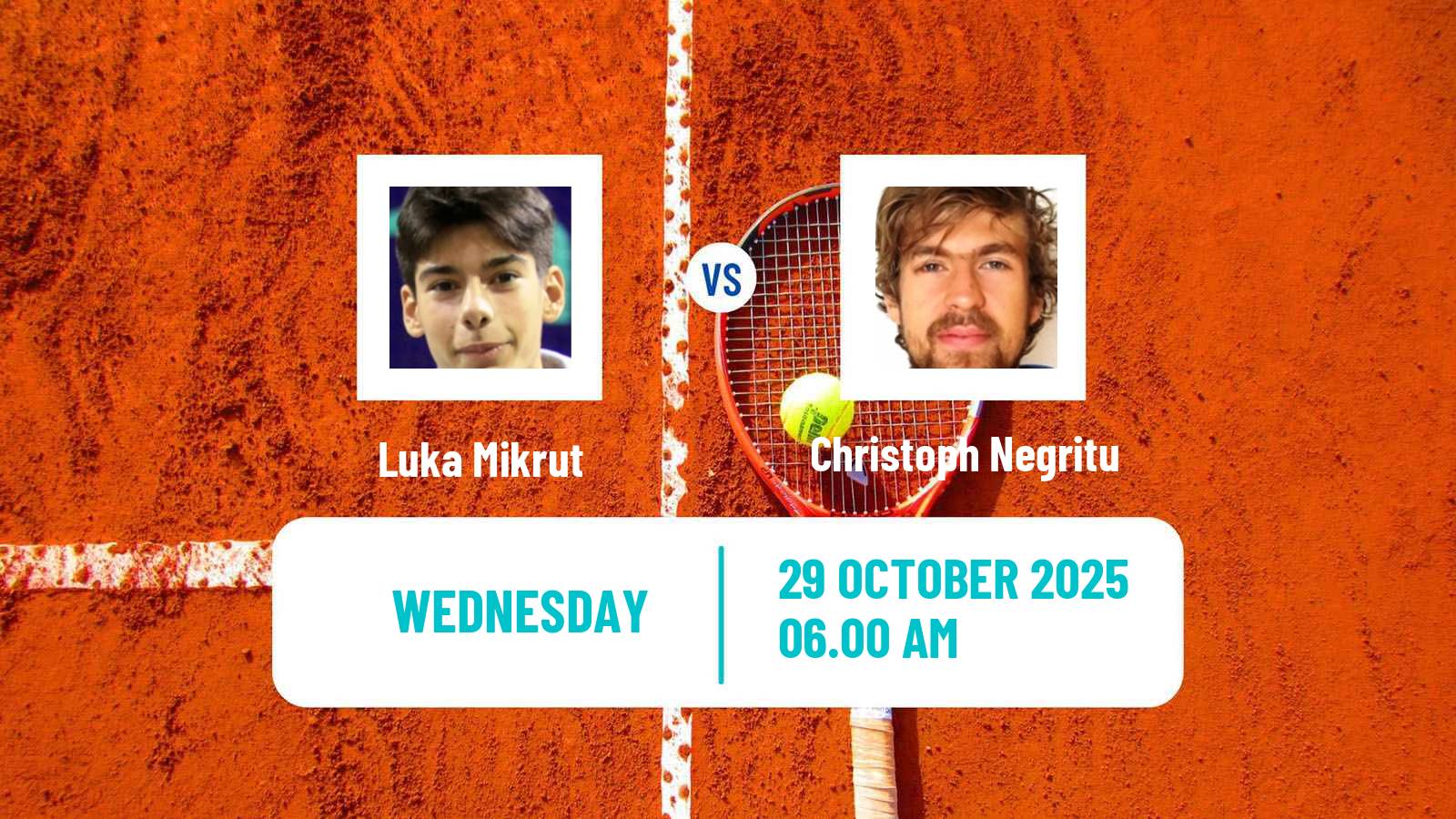 Tennis Monastir Challenger Men Luka Mikrut - Christoph Negritu