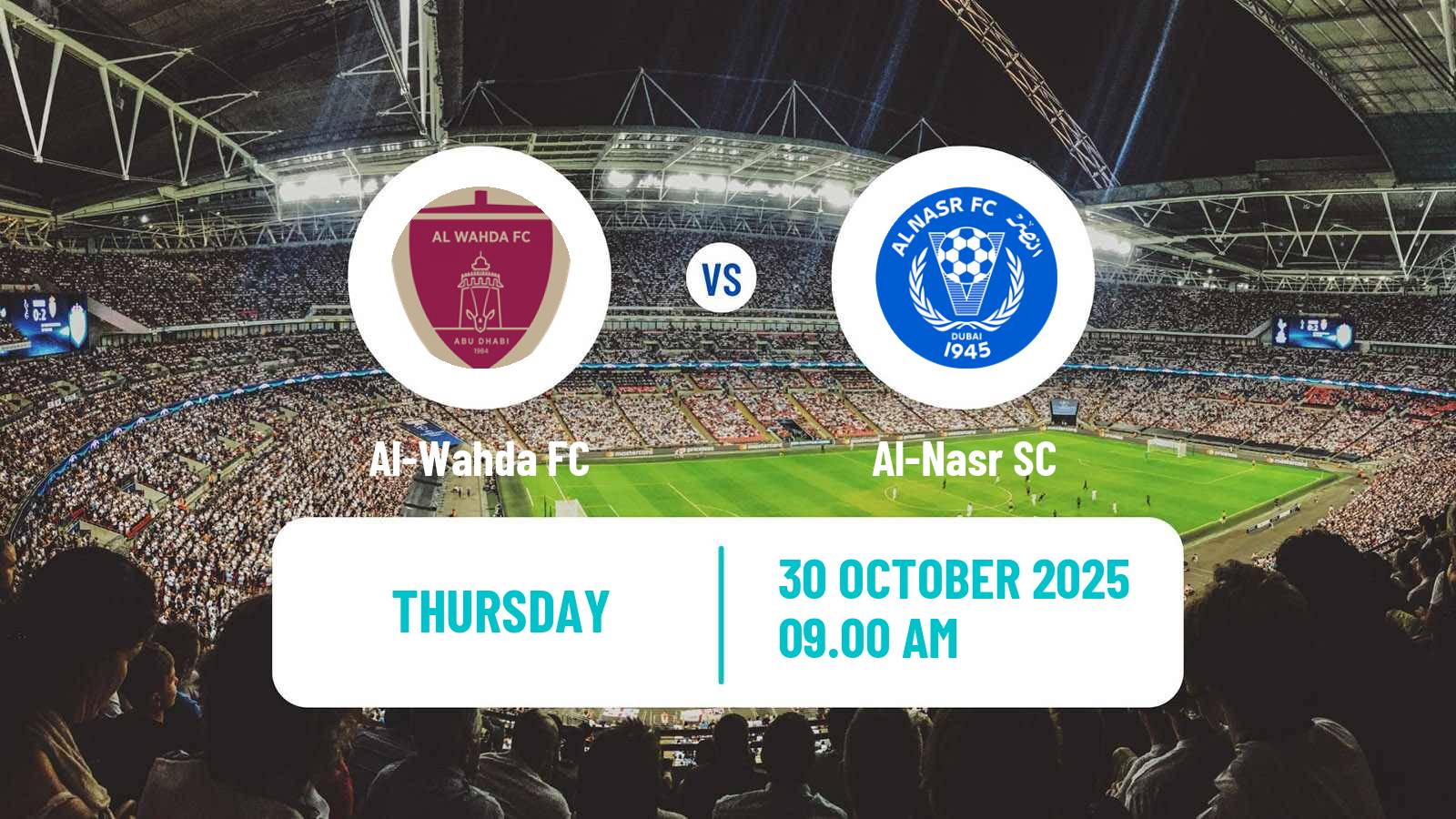 Football UAE Football League Al-Wahda - Al-Nasr