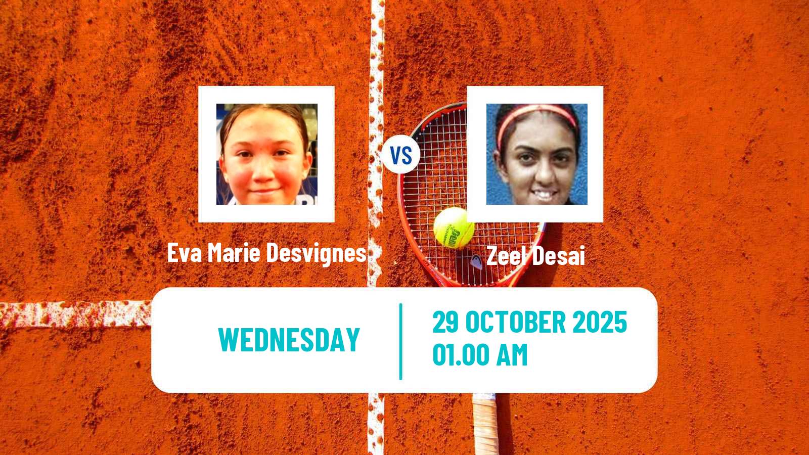 Tennis ITF W15 Tashkent 4 Women Eva Marie Desvignes - Zeel Desai