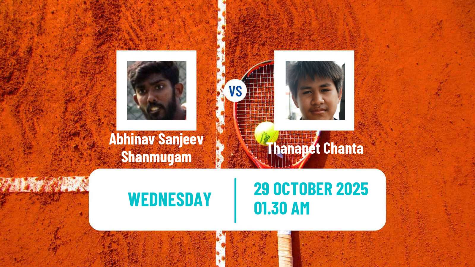 Tennis ITF M15 Hua Hin 2 Men Abhinav Sanjeev Shanmugam - Thanapet Chanta