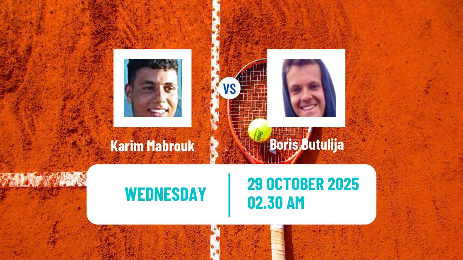 Tennis ITF M15 Sharm Elsheikh 16 Men 2025 Karim Mabrouk - Boris Butulija