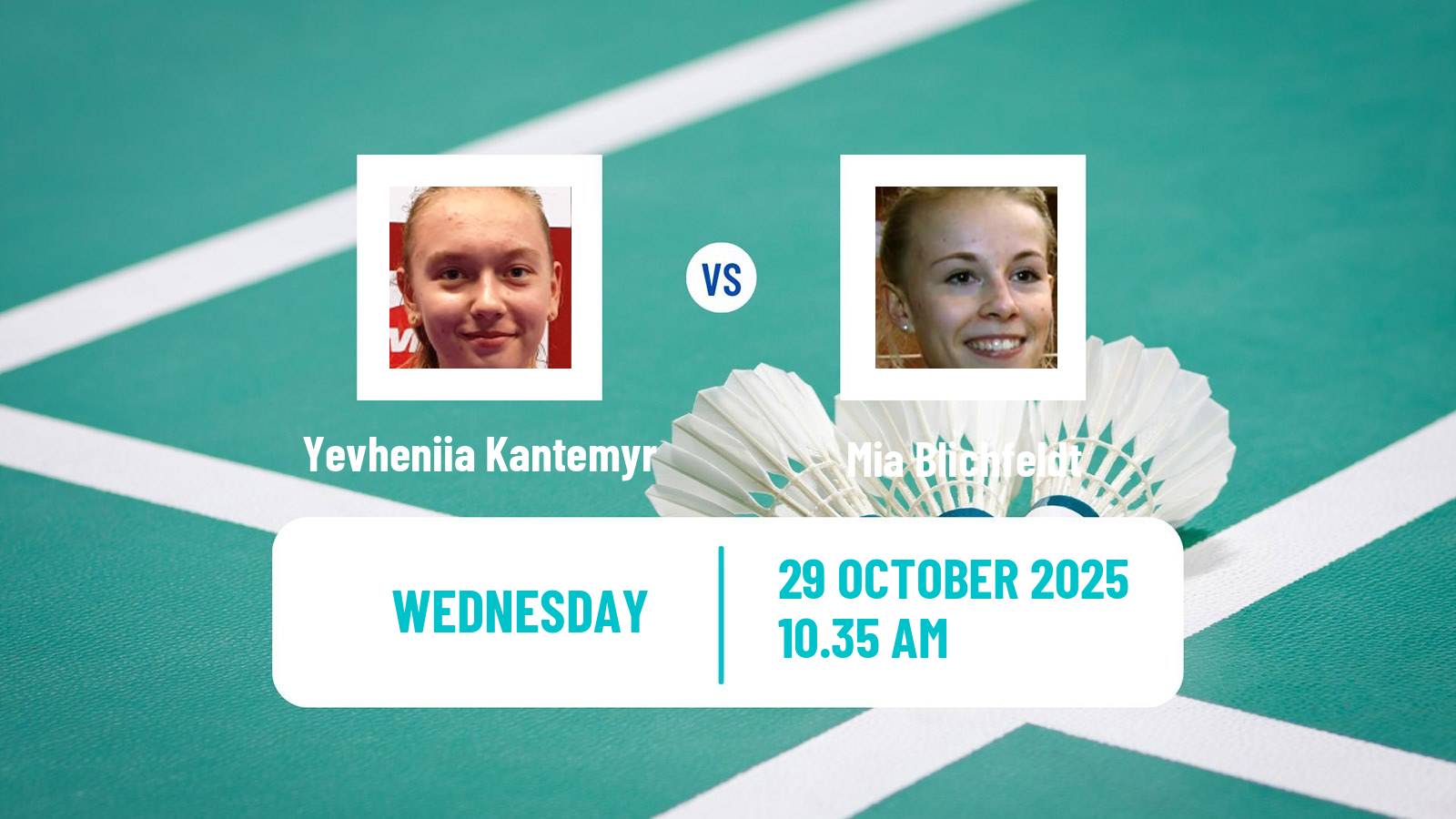 Badminton BWF World Tour Hylo Open Women Yevheniia Kantemyr - Mia Blichfeldt