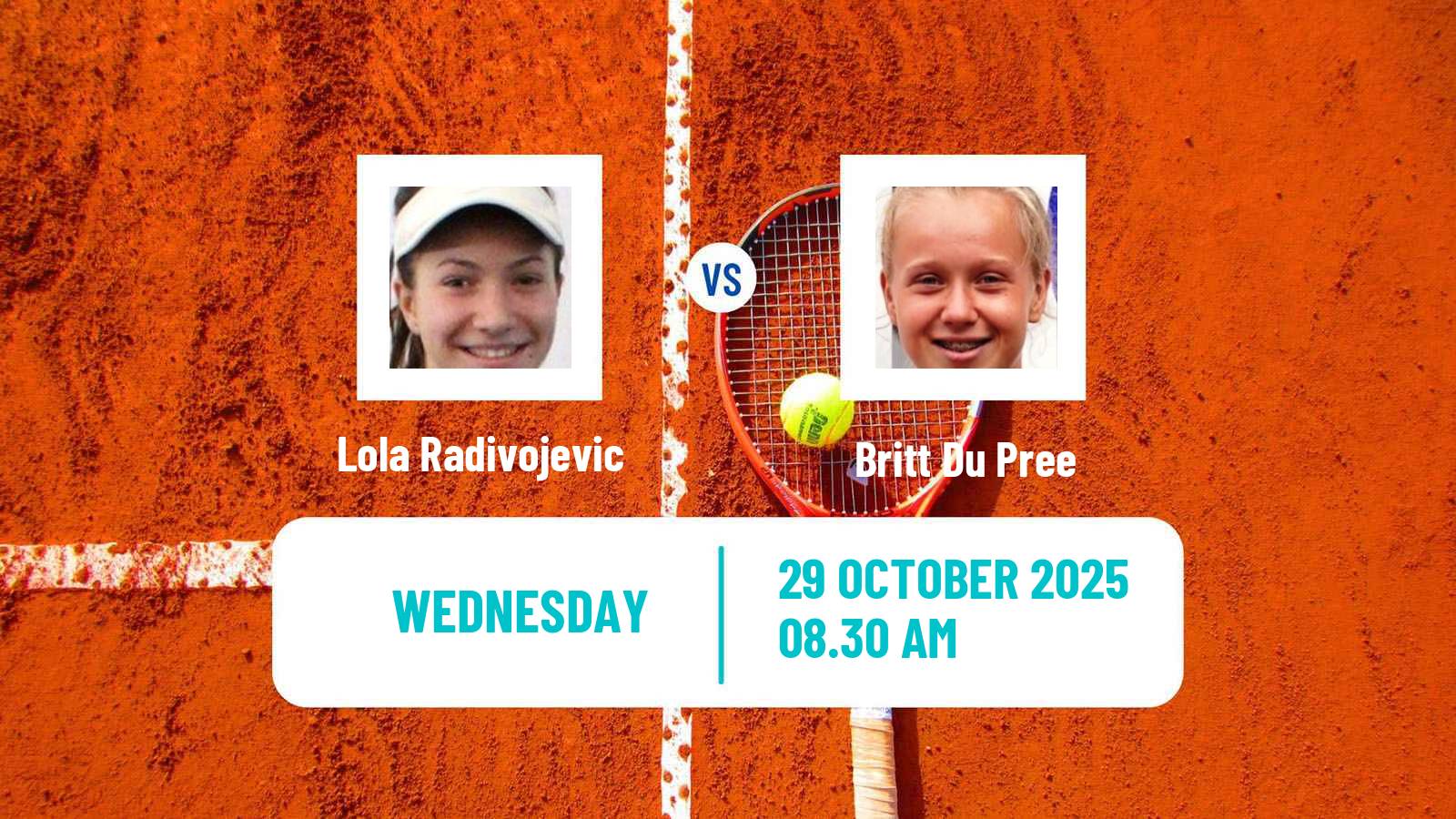 Tennis ITF W35 Loule Women Lola Radivojevic - Britt Du Pree