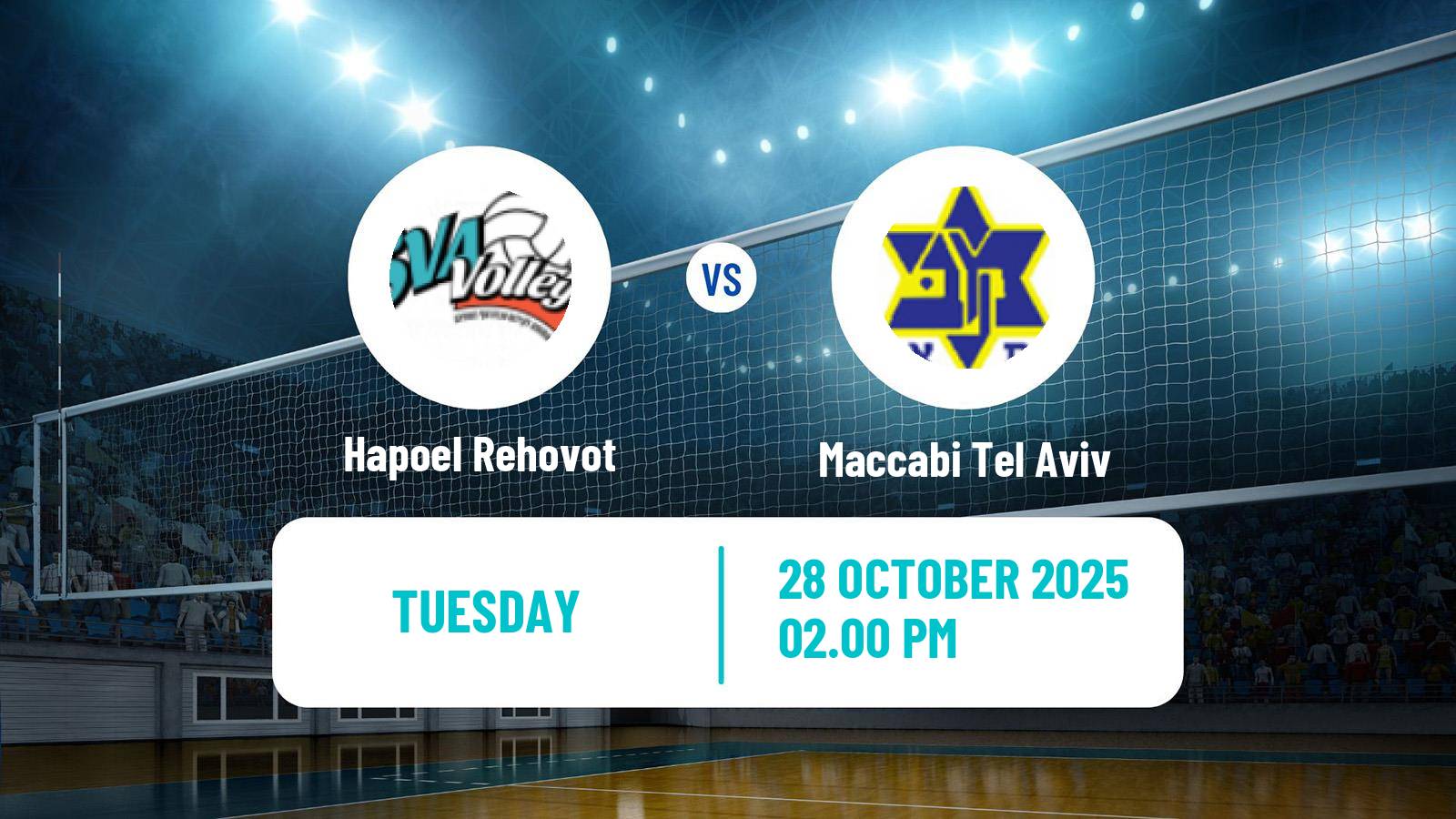 Volleyball Israeli Premier League Volleyball Hapoel Rehovot - Maccabi Tel Aviv