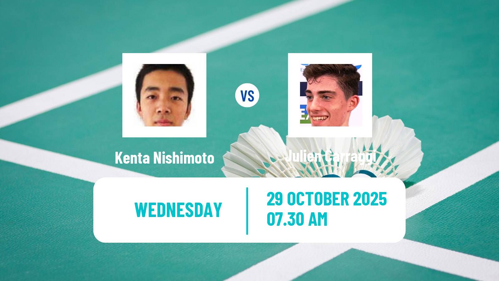 Badminton BWF World Tour Hylo Open Men Kenta Nishimoto - Julien Carraggi