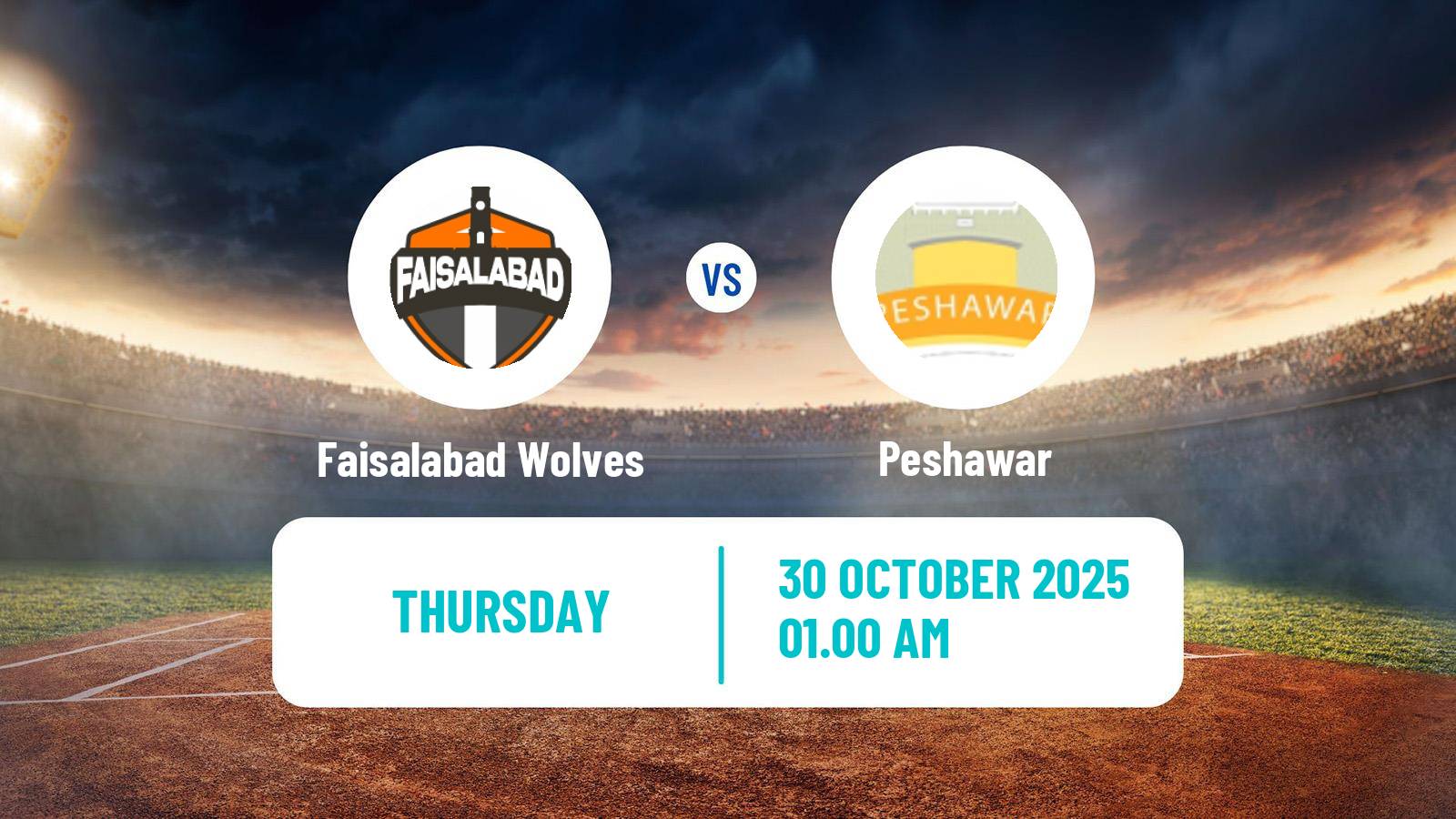 Cricket Pakistan Quaid-e-Azam Trophy Faisalabad Wolves - Peshawar