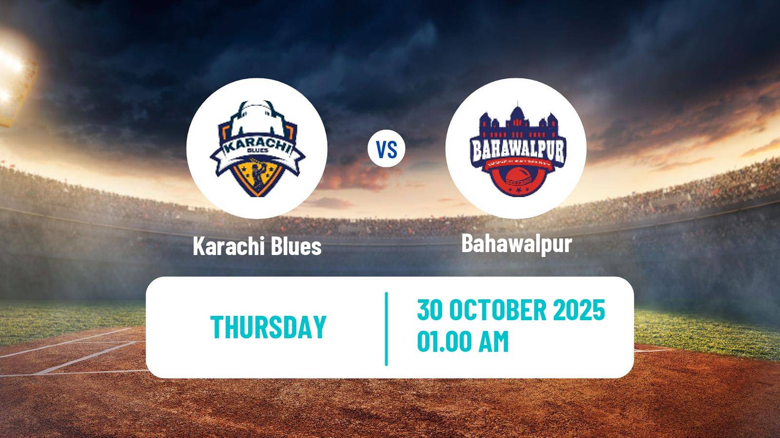 Cricket Pakistan Quaid-e-Azam Trophy Karachi Blues - Bahawalpur