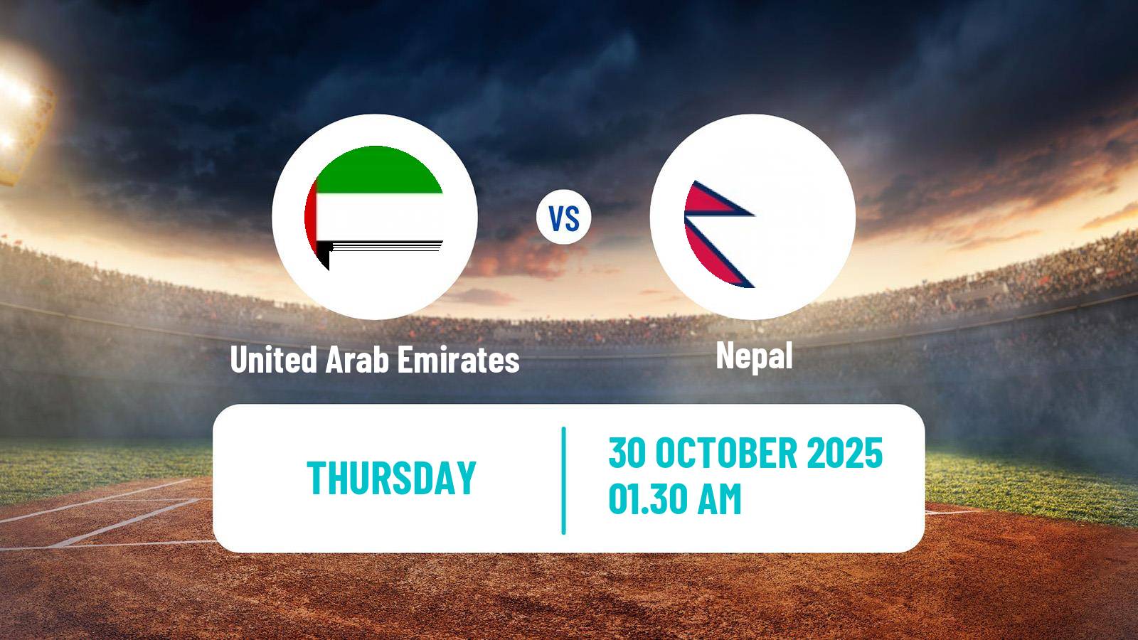 Cricket ICC Cricket World Cup League 2 United Arab Emirates - Nepal