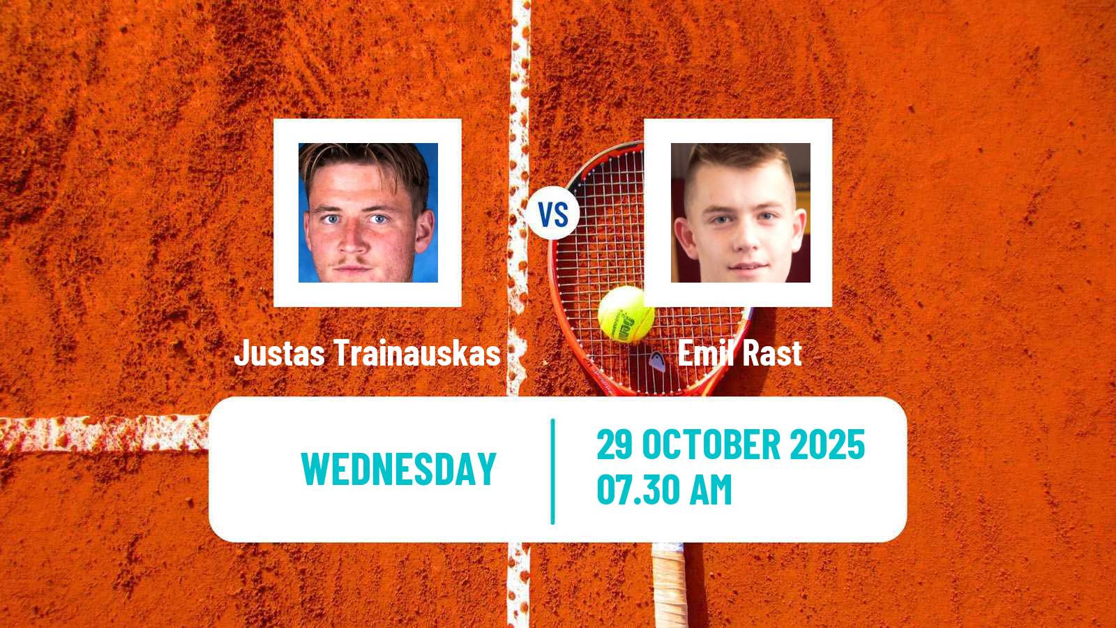 Tennis ITF M15 Monastir 41 Men Justas Trainauskas - Emil Rast