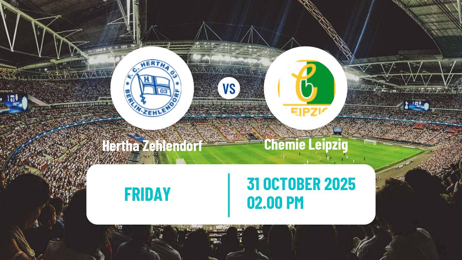 Football German Regionalliga Nordost Hertha Zehlendorf - Chemie Leipzig