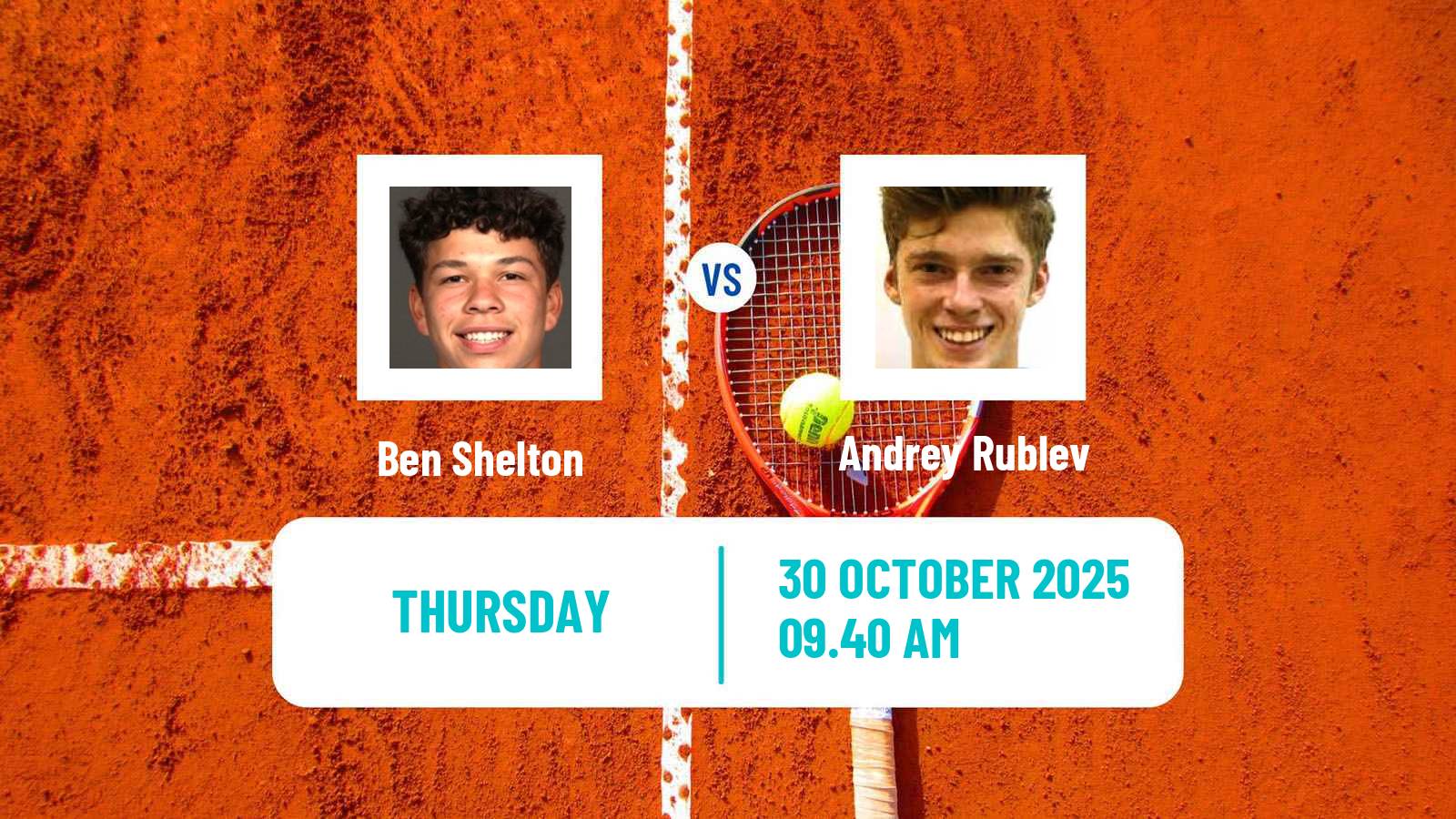 Tennis ATP Paris Ben Shelton - Andrey Rublev