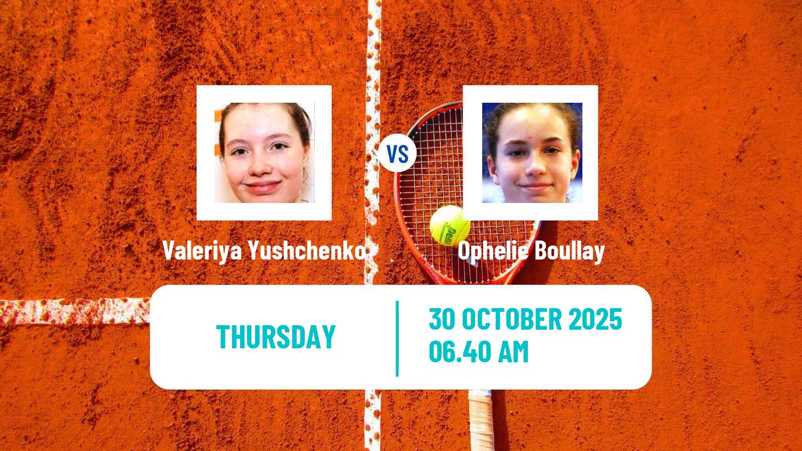Tennis ITF W35 Villeneuve D Ascq Women Valeriya Yushchenko - Ophelie Boullay