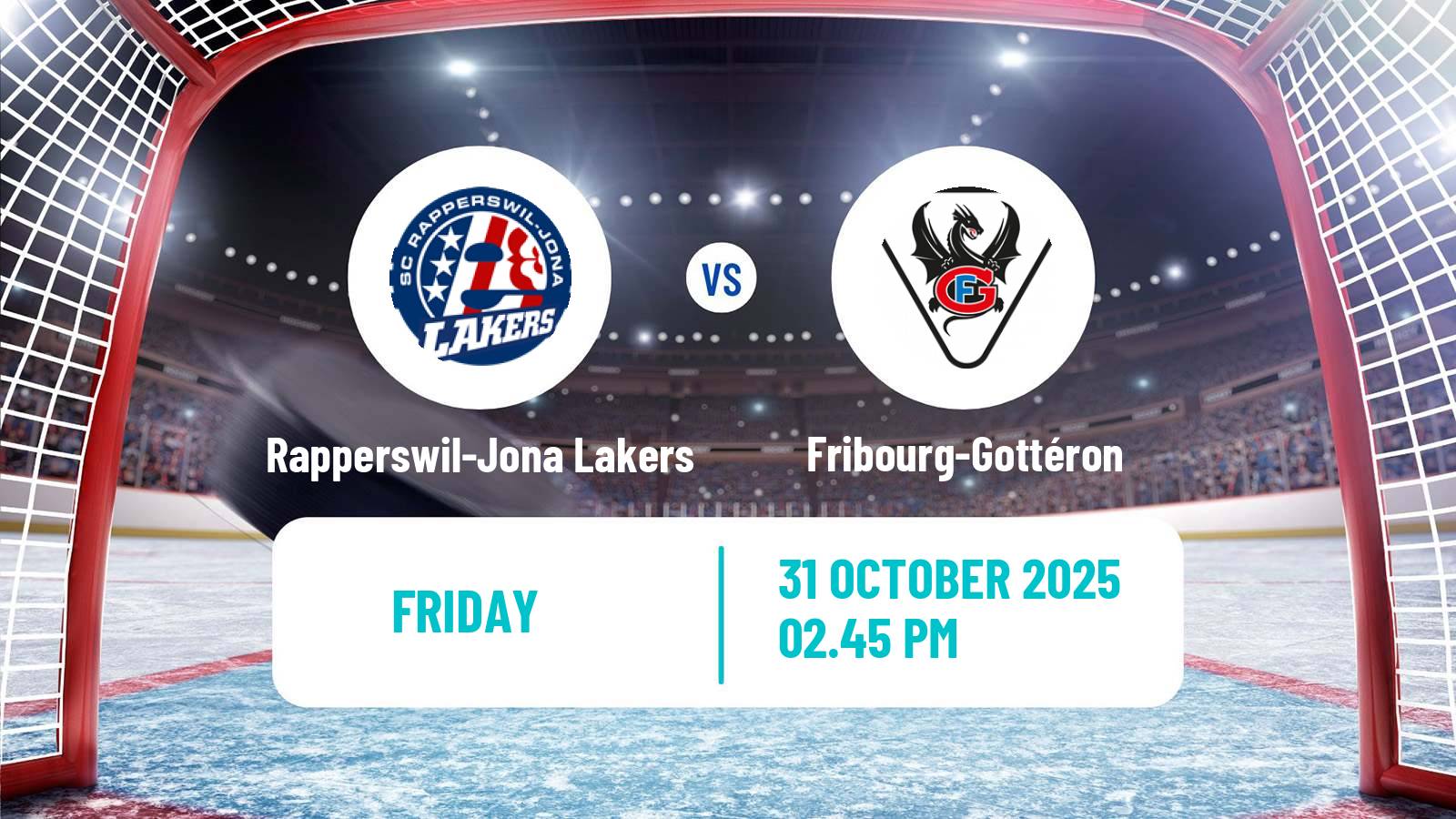 Hockey Swiss National League Hockey Rapperswil-Jona Lakers - Fribourg-Gottéron