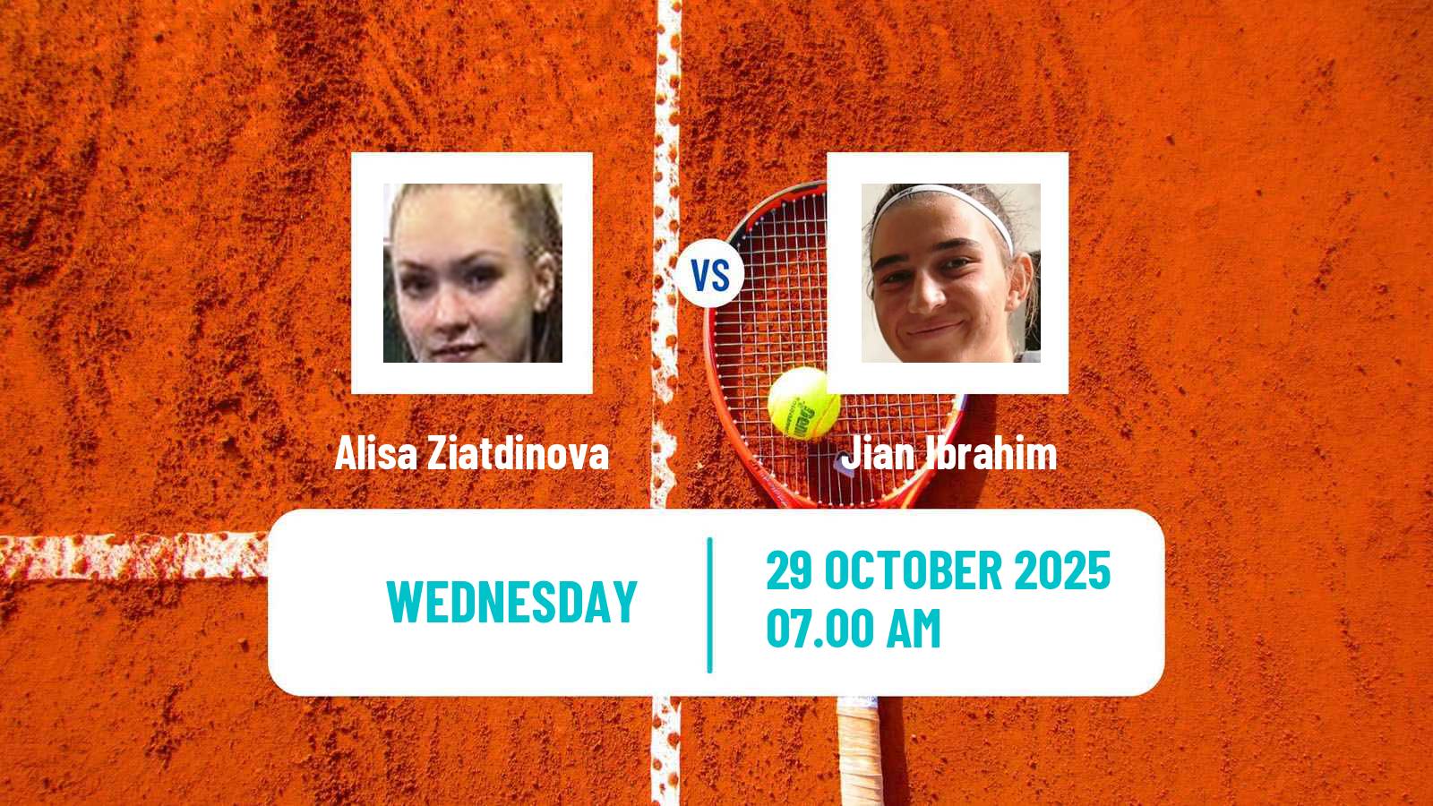 Tennis ITF W15 Sharm Elsheikh 17 Women Alisa Ziatdinova - Jian Ibrahim