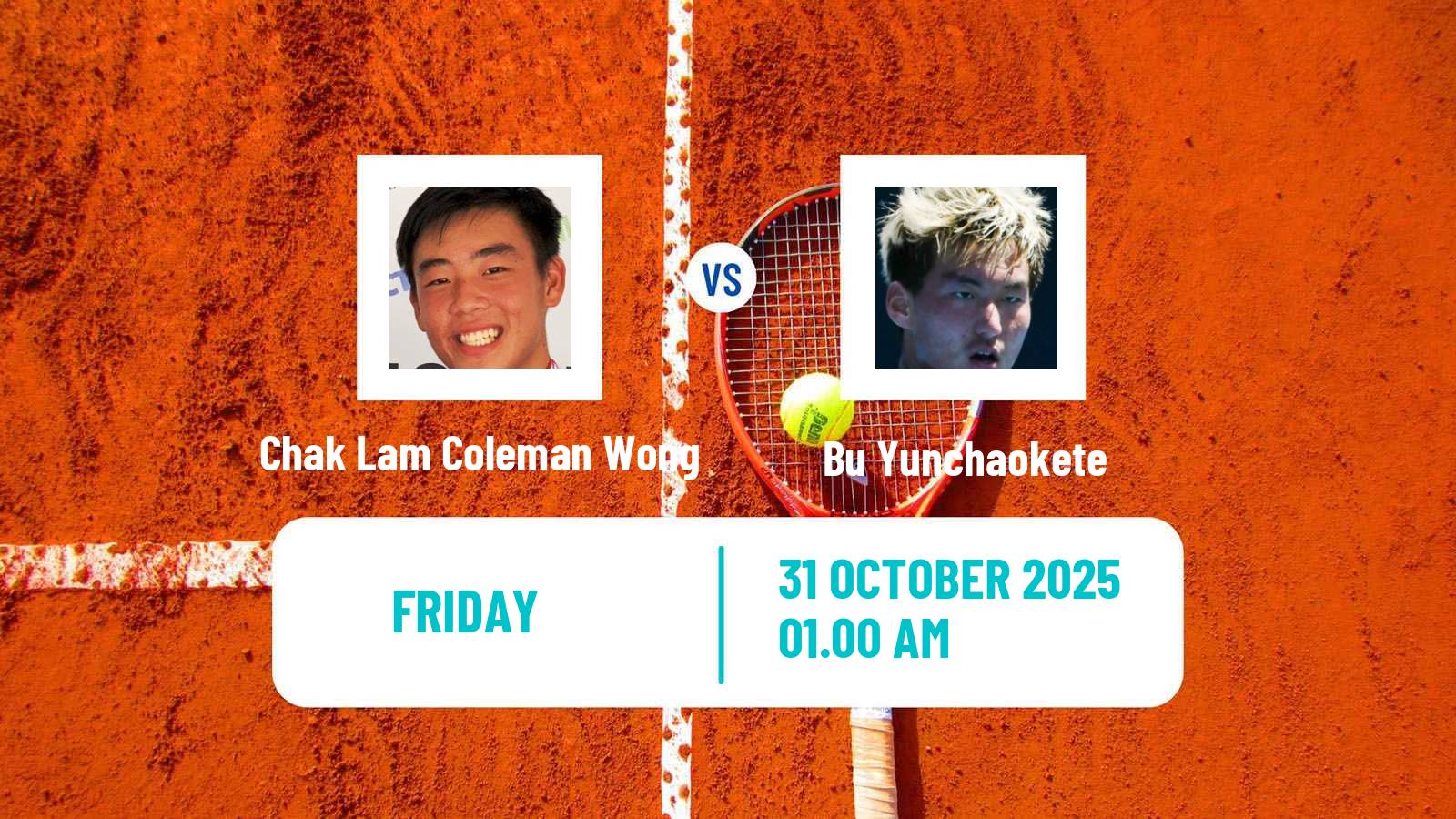 Tennis Seoul Challenger Men Chak Lam Coleman Wong - Bu Yunchaokete
