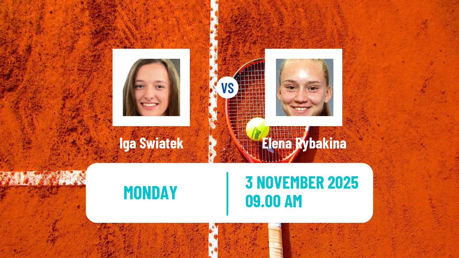 Tennis WTA Finals Iga Swiatek - Elena Rybakina