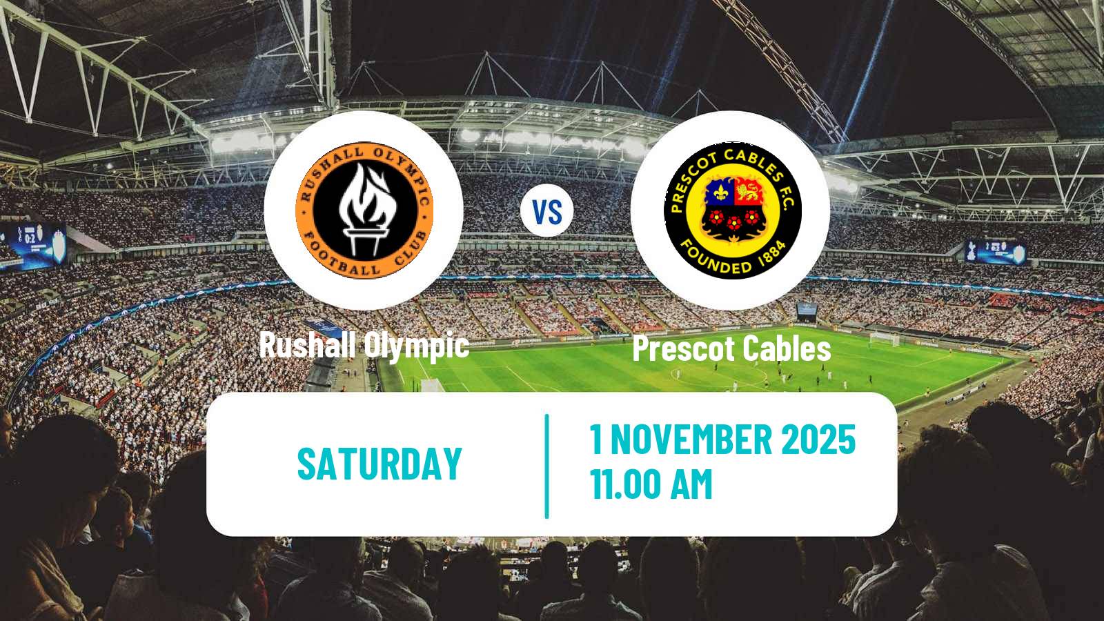 Football English NPL Premier Division Rushall Olympic - Prescot Cables