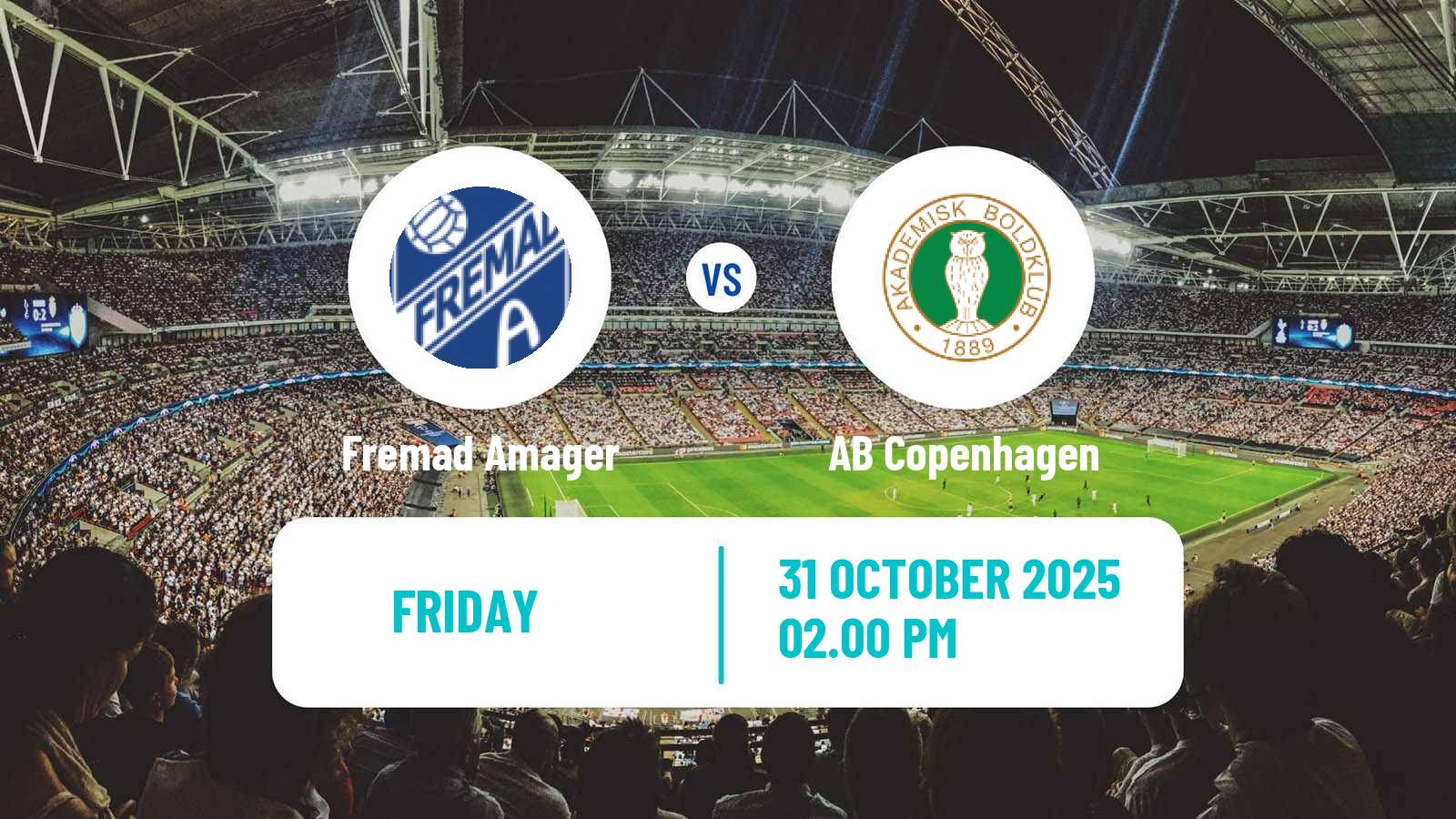 Football Danish 2 Division Fremad Amager - AB Copenhagen