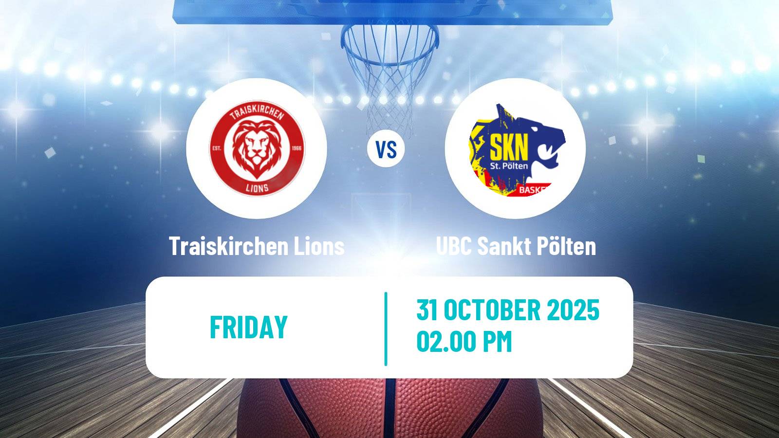 Basketball Austrian Superliga Basketball Traiskirchen Lions - UBC Sankt Pölten