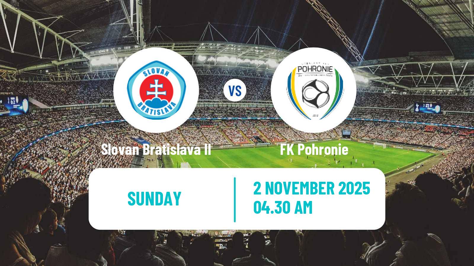 Football Slovak 2 Liga Slovan Bratislava II - Pohronie