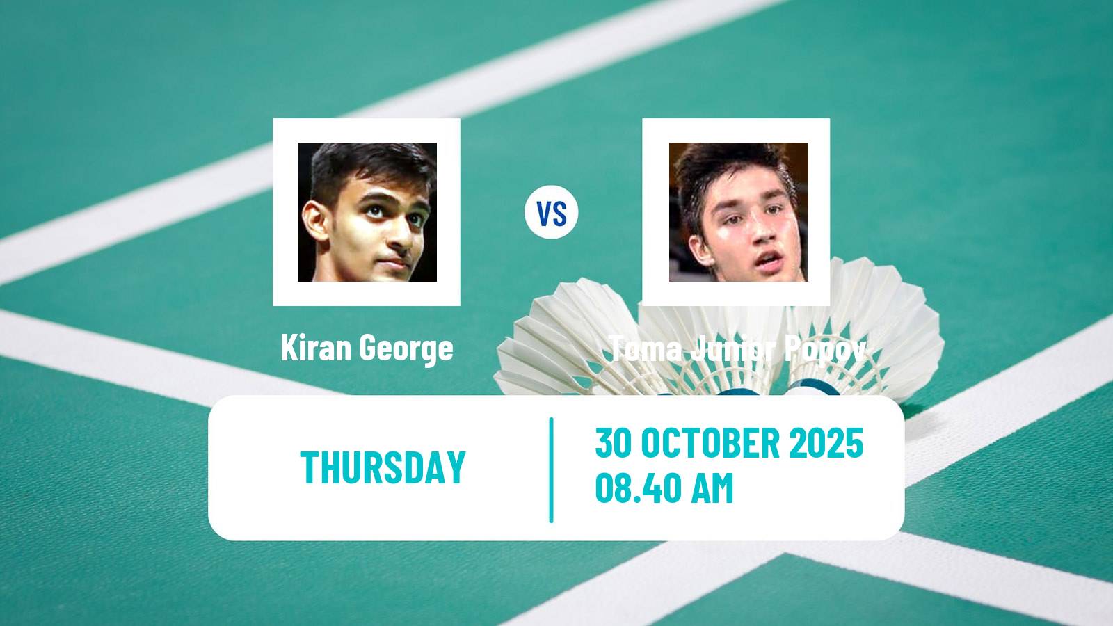 Badminton BWF World Tour Hylo Open Men Kiran George - Toma Junior Popov