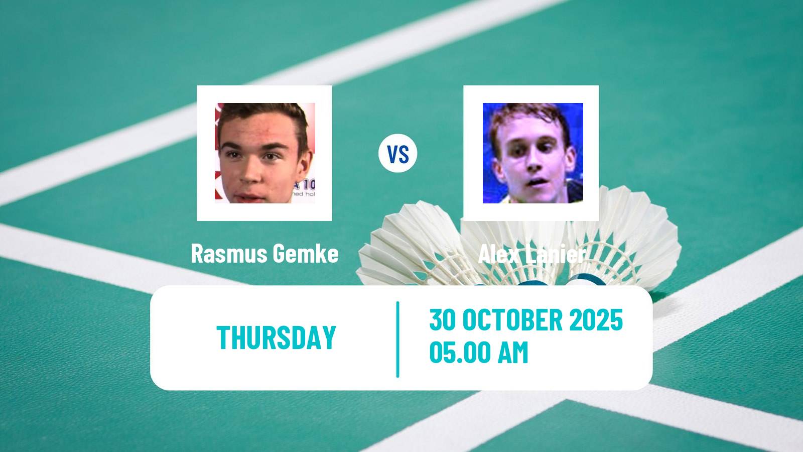 Badminton BWF World Tour Hylo Open Men Rasmus Gemke - Alex Lanier